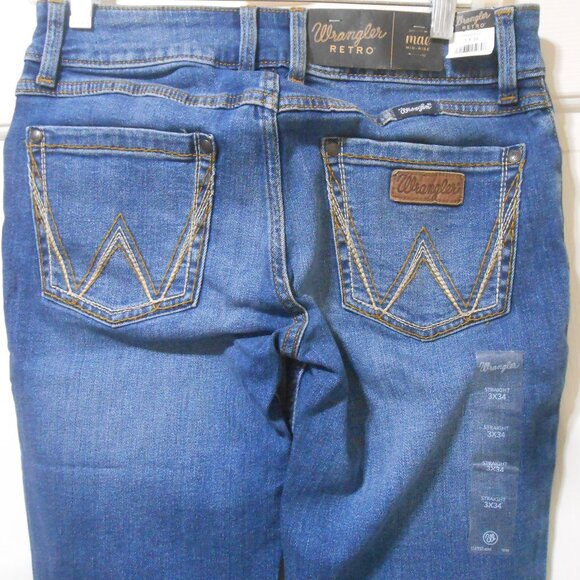 NEW WRANGLER RETRO MAE MID-RISE JEANS SIZE 3X34 STRAIGHT LEG STRETCH WAIST 👩🎁 - Picture 7 of 9
